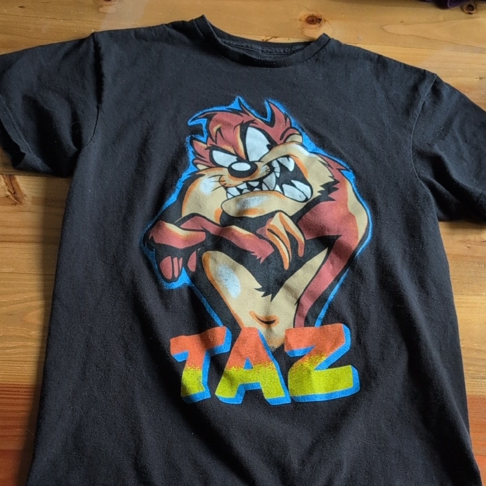 Warner Bros. Black T-Shirt with Taz Design